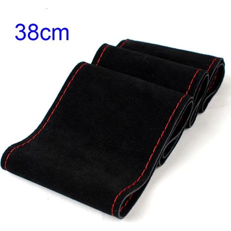 (38cmLigne rouge noire-)Housse de volant de voiture unique en daim neuf Taille 36cm/38cm/40cm Convient pour Skoda Chevrolet Convient pour Nissan etc. (1/5)