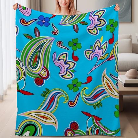 Couverture polaire ultra-douce légère 60x80 pouces, parfait pour lit, canapé, voyage, camping (1/4)