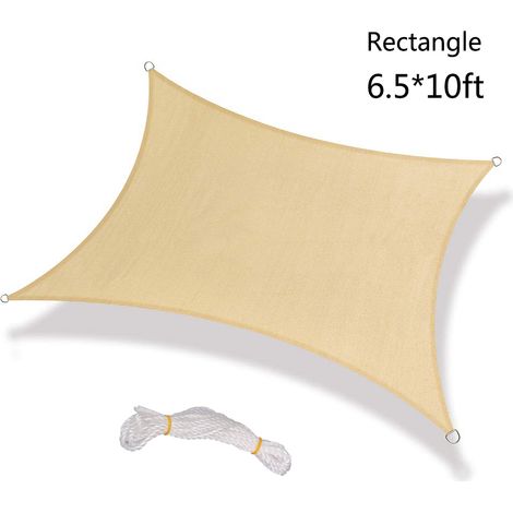 Voile d'ombrage rectangulaire orange et rouge en polyester Oxford, 2,5 x 2,5 m, idéale pour terrasse, patio ou jardin. (1/5)
