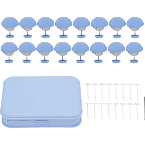 16 Pièces Lit Couette Feuille Fixation Clip Champignon en Forme de Couette Fixateur Attaches pour Coussin à la Maison (Bleu)