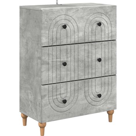 vidaXL Mobile con Cassetti Grigio Cemento 66 x 34,5 x 90 cm