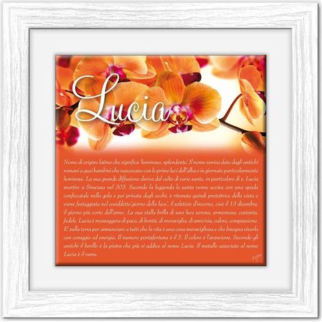 Lupia - Quadro mattonella Ceramica Modern White 29x29 cm con significato del nome Lucia (1/4)