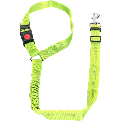 Ceinture de sécurité pour chien avec appui-tête réglable, sangle réfléchissante en nylon pour voiture, verte (1/5)