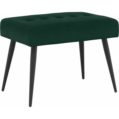 Banc avec capitonnage bouton Vert foncé 60 x 40 x 45 cm Velours vidaXL (1/5)