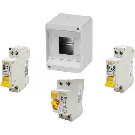 KIT CENTRALINO DIFFERENZIALE SALVAVITA 25A+2 MAGNETOTERMICI 10A-16A 1M