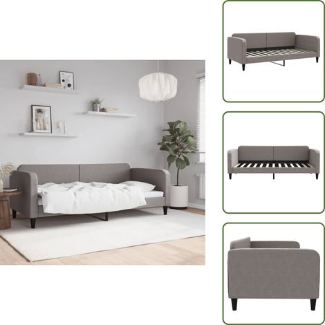 Lit - vidaXL Lit de repos sans matelas taupe 90x200 cm tissu - Canapé de jour (1/5)