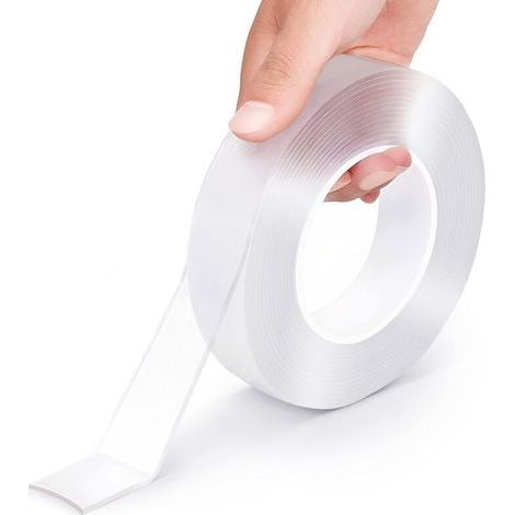 Ruban adhésif double face, ruban mural multi-usages très résistant de 5 m, ruban de montage amovible, ruban gel transparent résistant réutilisable, ruban pour affiches, articles ménage (1/4)