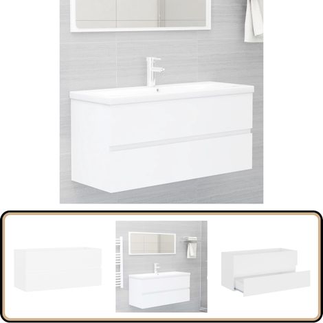 Waschbeckenunterschrank Weiß 100x38,5x45 cm Holzwerkstoff - Waschtischschrank - Badezimmermöbel - Holzwerkstoff - Weißer Schrank - Aufbewahrungsbauern