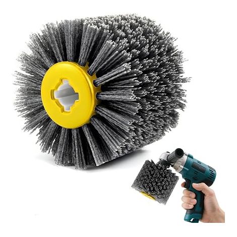 Nylon Brushes 80/120 Grit Nylon Abrasive Brush Polishing Brush Grinding Wire Polishing Brush for Degreasing Cleaning and Rubbing Blue 120 (1/5)