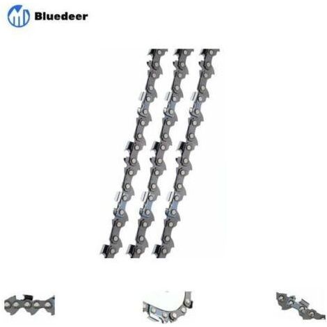 3 Stück Kettensägenkette 3/8 Zoll LP 52 Glieder 1,1 mm 35 cm geringer Rückschlag kompatibel mit Bosch AKE 35 S AKE 35-19 S, Einhell, Husqvarna, Makita, Dolmar, Oregon und anderen F Bluedeer Führung un (1/5)
