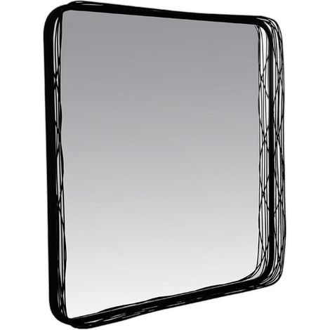 Miroir filaire métal fin carré noir 60x60cm (1/3)