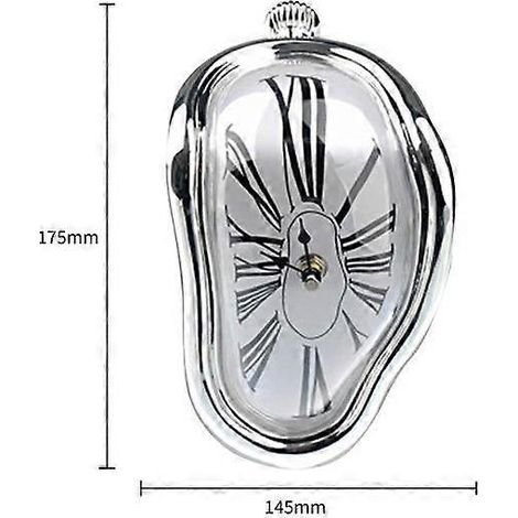 Horloge murale silencieuse à effet fondant surréaliste, style Dali salvadorien, idéale pour la maison, le bureau ou une table. Cadeau parfait pour offrir. (1/5)