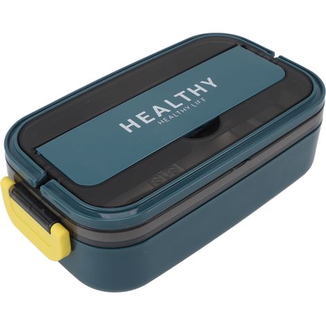 Boîte à bento en acier inoxydable 316, capacité 700 ml, étanche, compatible micro-ondes, idéale pour l'école et le bureau, couleur turquoise. (1/5)