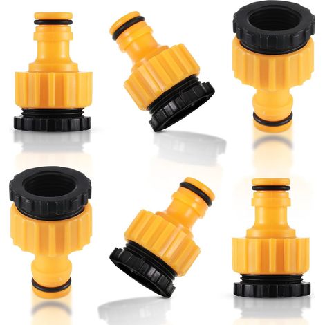 JSSEVN - 18-piece garden hose connector set, threaded outdoor tap connector, 1.27 cm and 1.9 cm sizes, 2-in-1 garden hose fittings (1/5)
