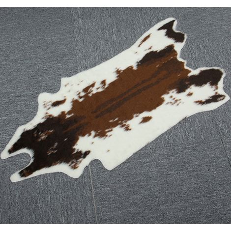 Tapis imprimé zèbre/vache/chèvre, velours imitation cuir, peau de vache, tapis décoratif de forme naturelle, 110 x 75 cm (1/5)