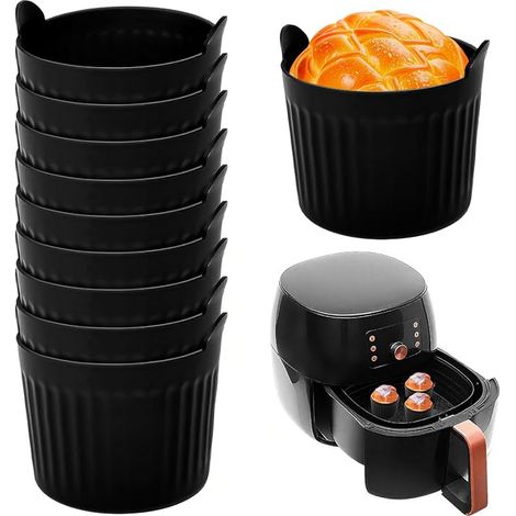 Silicone Muffin Moulds, 6.5 x 6.5 cm, Cupcake Air Fryer Moulds, Individual Egg Mould, Air Fryer Accessories, for Baking, Kitchen, Bakery (1/4)
