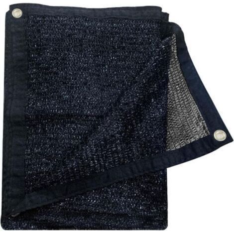 70% Black Shade Net - Ideal for patios, gardens, gazebos, carports, barns, etc. - 3.65m x 3.65m, black (1/4)