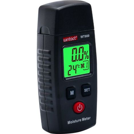 Testeur d'humidité, détecteur d'humidité à aiguille, 3 modesEÉcran LCD rétroéclairé en vert pour matériaux de construction (1/4)