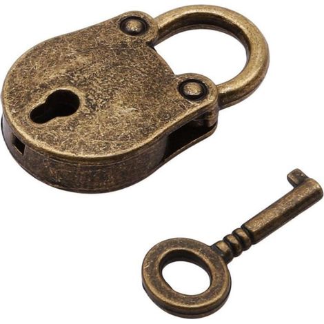 Mini-cadenas avec clé style vintage pour maisons de poupées et décoration