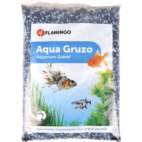 Gravier Gruzo Fin Bleu Noir Bleu foncé 1 kg pour aquarium - Flamingo (1/2)