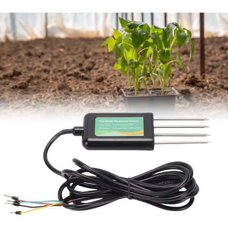 Testeur de sol 8 en 1 IP68 étanche : mesure de la température, de l’humidité, de la conductivité électrique, du pH, du NPK et de la salinité du sol, avec sondes en acier inoxydable pour la culture en (1/5)