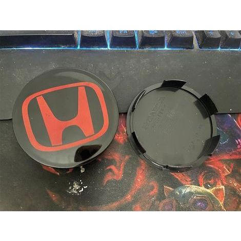 69-mm-Radnabenkappen, kompatibel mit Honda Accord, Odyssey, CR-V, Civic, UR-V, Crosstour, Avantancier, Fit, City, Freed – Felgen-Nabenkappe, ABS-Radkappe, Felgenzubehör, 4-teiliges Set – Schwarz und R (1/2)