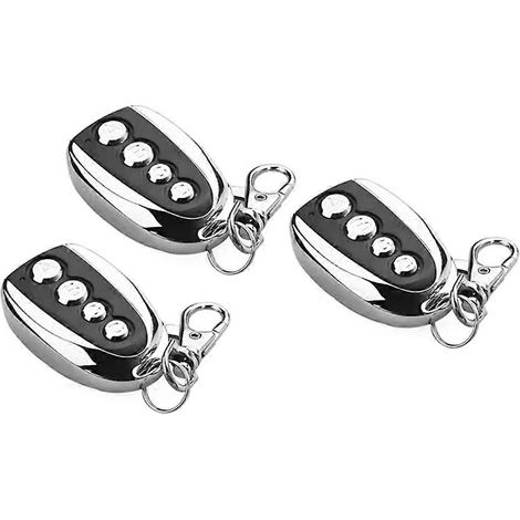 Lot de 3 télécommandes universelles 433,92 MHz pour portes de garage et portails, avec porte-clés duplicateur à 4 boutons et ouvre-porte de garage. (1/5)