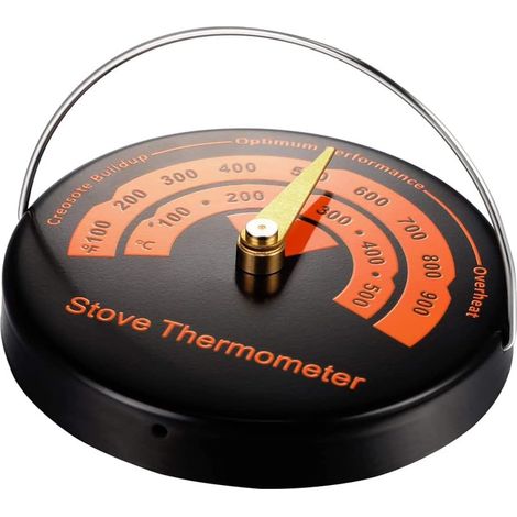 Thermomètre magnétique pour poêle à bois Thermomètre pour poêle à feu Compteur de température de fumée pour éviter que le ventilateur du poêle ne soit endommagé par une surchauffe (1/5)