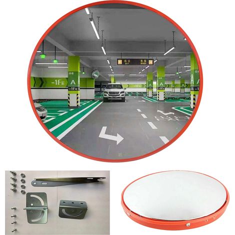 45cm Grand Angle Sécurité Courbe Convexe Rétroviseur Trafic Entrée