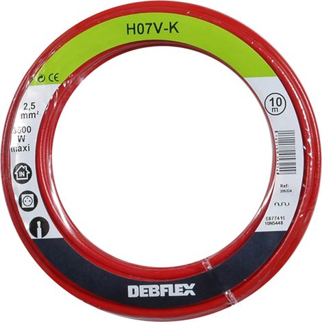 DEBFLEX - BOBINOT HO7V-K 2.5 MM² 10M ROUGE - 205324