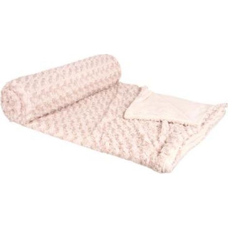 Plaid imitation fourrure bouclée Lin, L.230 x l.180 cm -PEGANE-