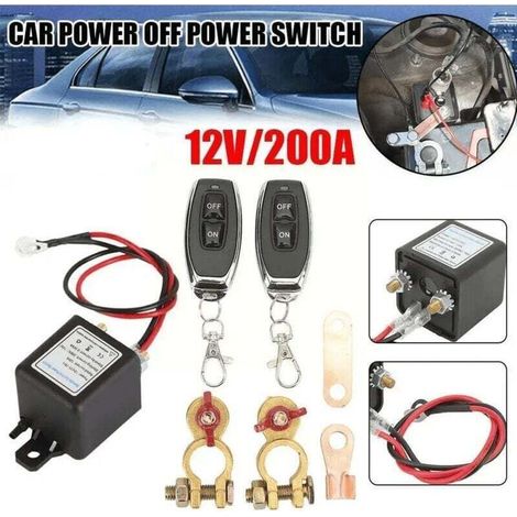 12-V-Batterietrennschalter, DC 12 V 200 A Fernbedienungs-Batterietrennschalter, mit Fernbedienung, Batterietrennschalter für Autos und Boote, Batterietrennschalter (1/5)