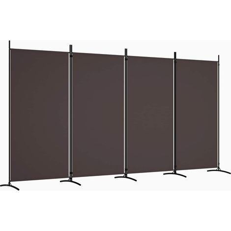 vidaXL Biombo divisor de 4 paneles de tela marrón 346x180 cm (1/2)