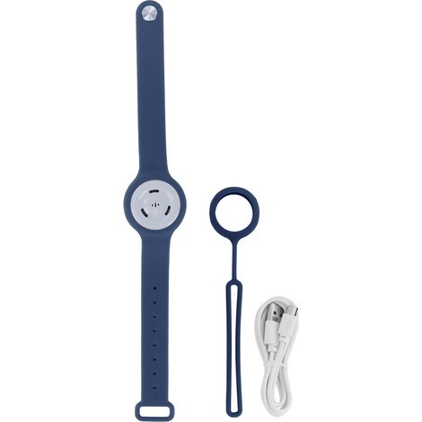 Bracelet Anti-Moustiques USB Rechargeable - Ultrasonique pour Extérieur Été - Bleu Foncé (1/4)