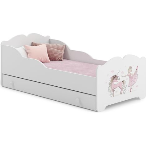 Lit enfant ANNA avec tiroir 70x140 Fille avec licorne