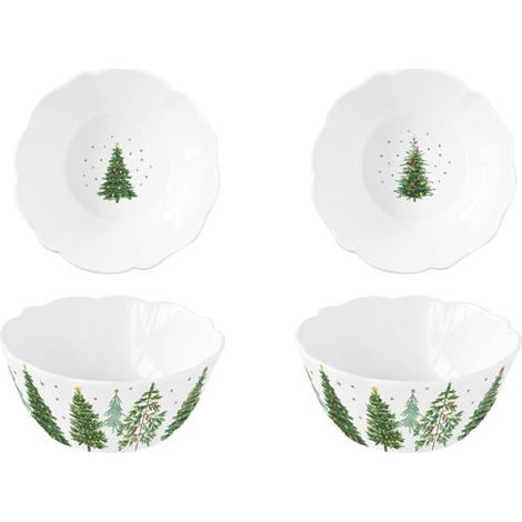 Geschenkset mit 2 Schüsseln 14 cm - Festliche Bäume - Easy Life