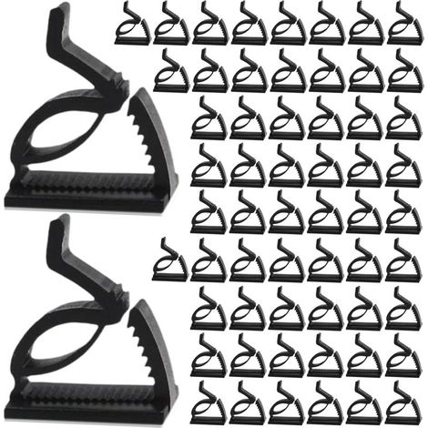 Clips de câble 60pcs Support de câble en Nylon réglable Holder Cordon Auto-adhésif Organisateur Cordon Polyvalent idéal pour Les lumières chaîne Câbles électriques (1/5)