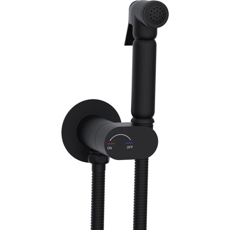 Design WC/Bidet Handbrause Kalt/Warm Mischer SOHO Komplettset mit UP Körper :Schwarz Matt