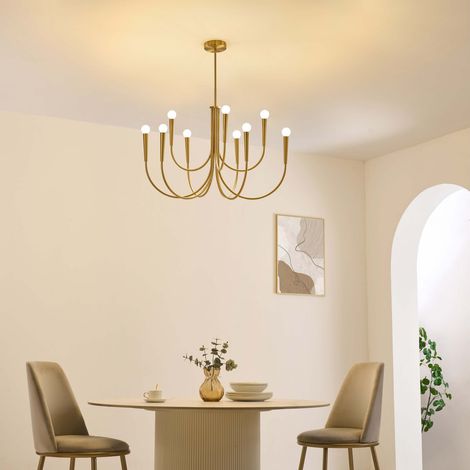 Lustre à bras multiples laiton style chandelier moderne 80 cm - Kaelisma (1/5)