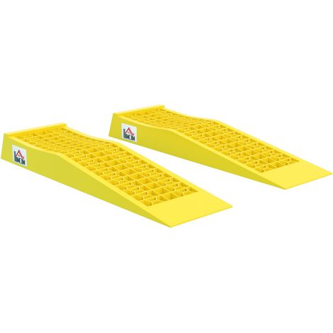 Set mit 2 Rampen zum Verladen von Pkw/Nutzfahrzeugen, Abmessungen 70 x 19,5 x 7,8 cm (L x B x H), gelbes PP (1/5)