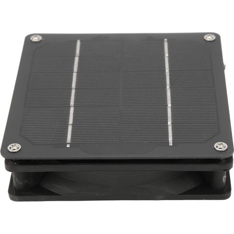 Ventilateur panneau solaire 5W 6V silicium monocristallin pour camping-car, yacht, serre, poulailler, niche chien, salle de bain (1/5)