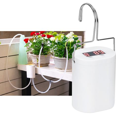 Kit d'arrosage automatique goutte à goutte pour plantes en pot avec minuterie et charge intelligente - Idéal pour le bureau et la maison (1/5)