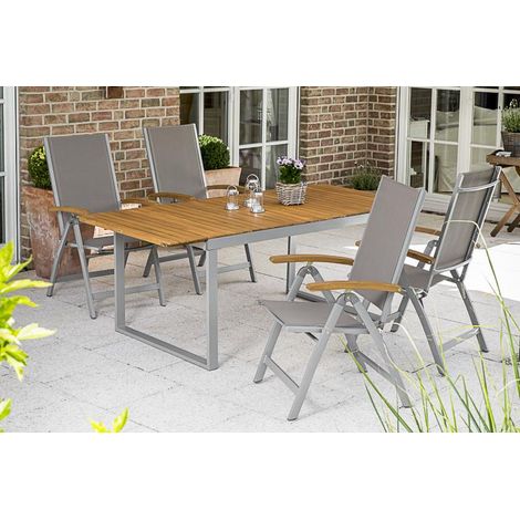 Naxos Set 5tlg 4 Sessel Tisch 150(200)x90cm
