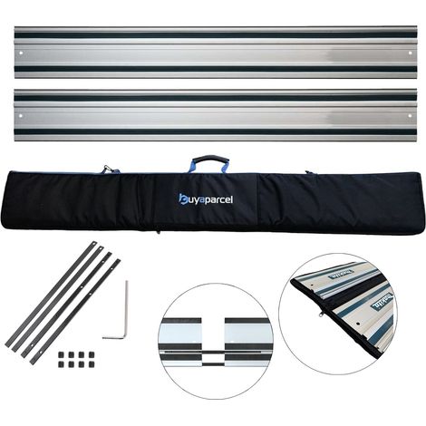 2x 1.5m Guide Rail for Festool Milwaukee Plunge Saws + Carry Bag + 2 Connectors (1/5)