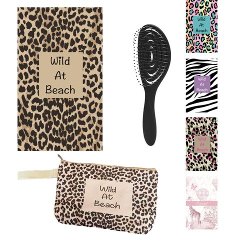 Set Telo Mare 90 x 170 cm con Pochette e Spazzola – Telo Grande in Microfibra, Pochette 32x20 cm, Fantasie Assortite - IDEA REGALO (1/4)
