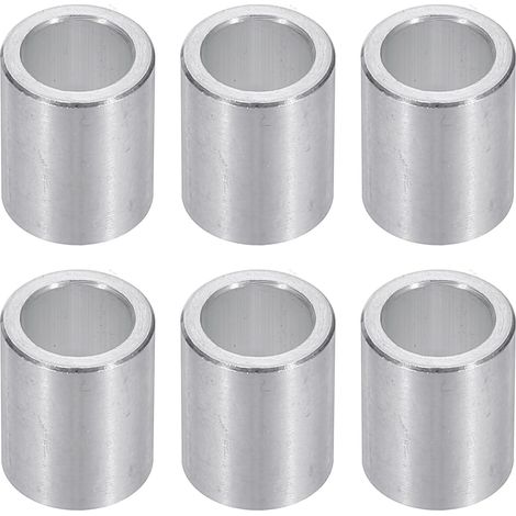 Rondelles en Aluminium M8, 6pcs Entretoise Métallique à Vis Ronde, Rondelle Plate pour Vis Tige Écrous Boulons, Bague d'Écartement en Métal 8.2mm ID x 12mm OD x 15mm Hauteur (1/5)