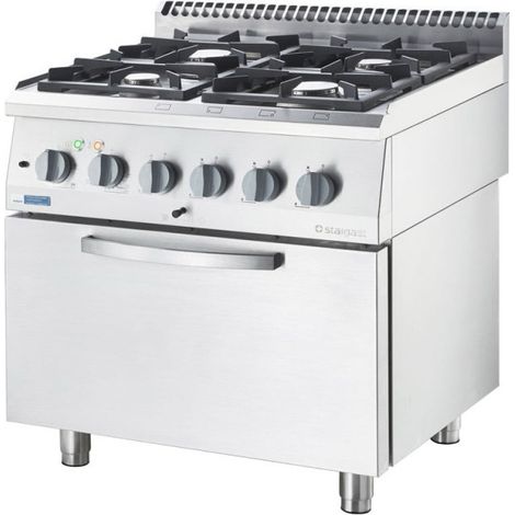 Cuisinière à gaz avec four électrique 800x700 17.0+6.5 kW G20/20 mbar - Stalgast