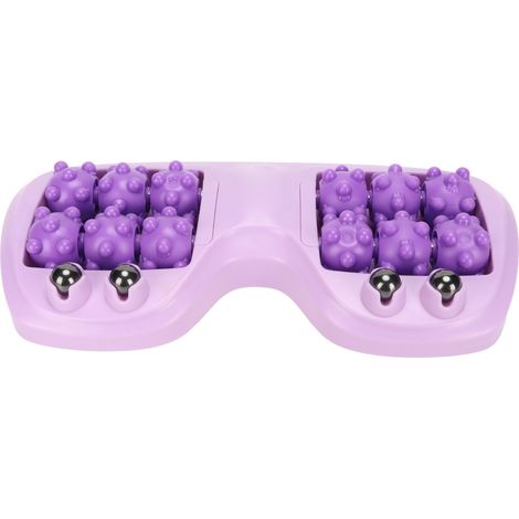 Rouleau de massage double pour les pieds, billes magnétiques en PP, favorise la circulation sanguine, outil de massage pour la maison, violet (1/5)