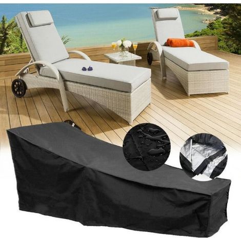 Housse de Chaise Longue de Jardin,Imperméable,Résistance au Vent,Anti-UV,Tissu Oxford210D Housse pour Chaise Longue(210x75x40/80cm) (1/4)