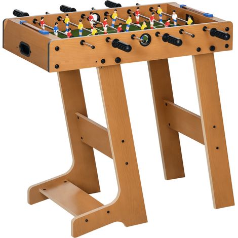 Petit pépétoin de table en bois pliant, table de baby-foot économe de place, 69x37x70cm, 18 joueurs et cartes de score avec 6 tiges (1/5)